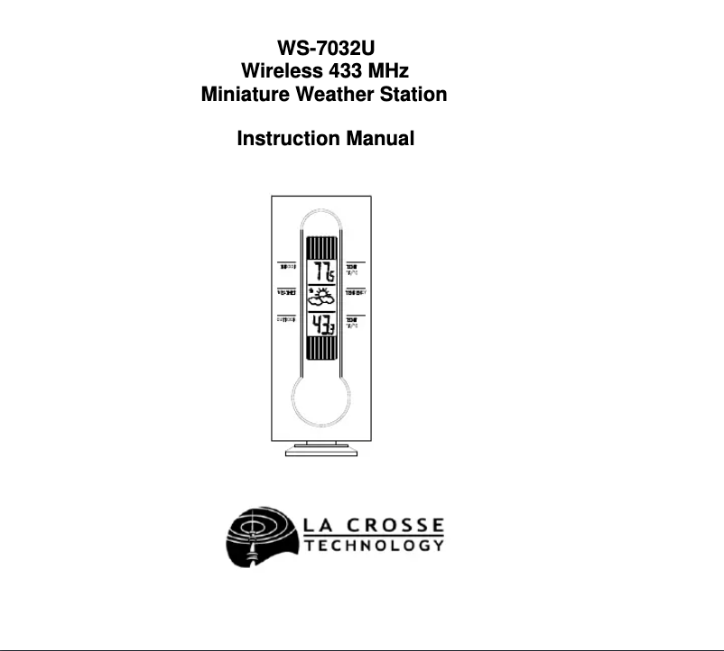 Página 1 del manual Manual de usuario La Crosse Technology WS-7032UF