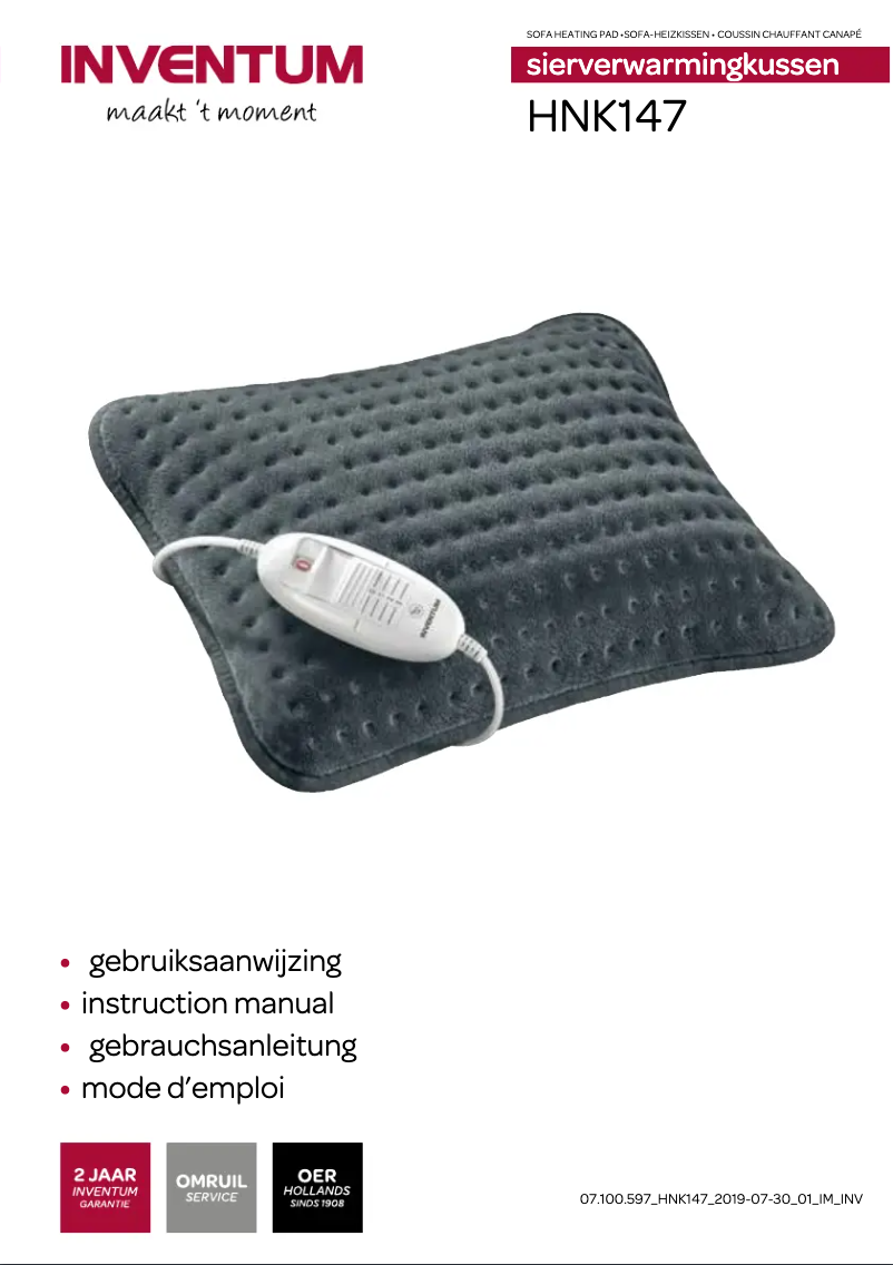 Page n°1 - Manuel utilisateur Inventum HNK147