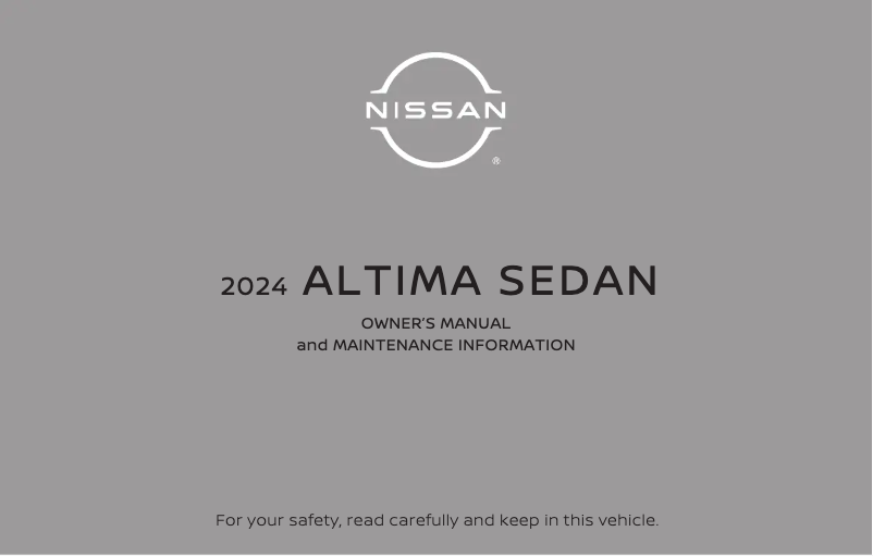 Image de la première page du manuel de l'appareil Altima (2024)