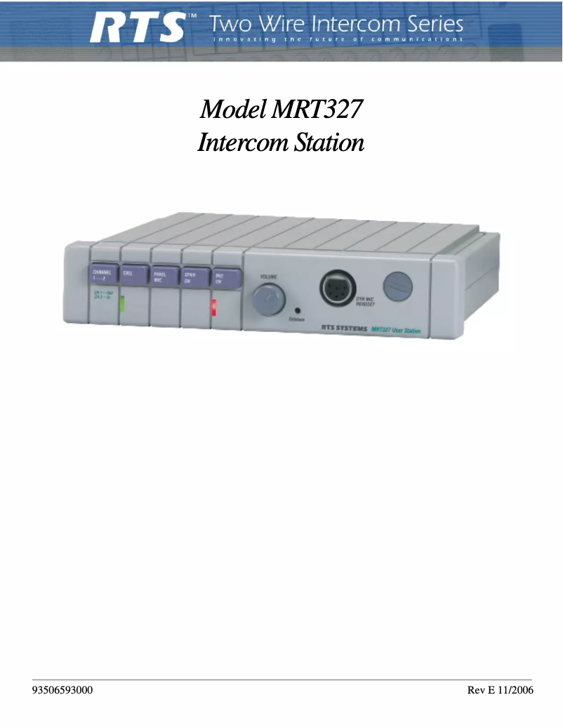 Image de la première page du manuel de l'appareil MRT-327