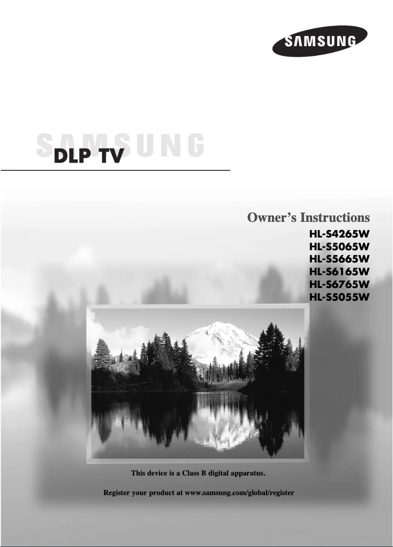 Page 1 de la notice Manuel utilisateur Samsung HL-S5065W