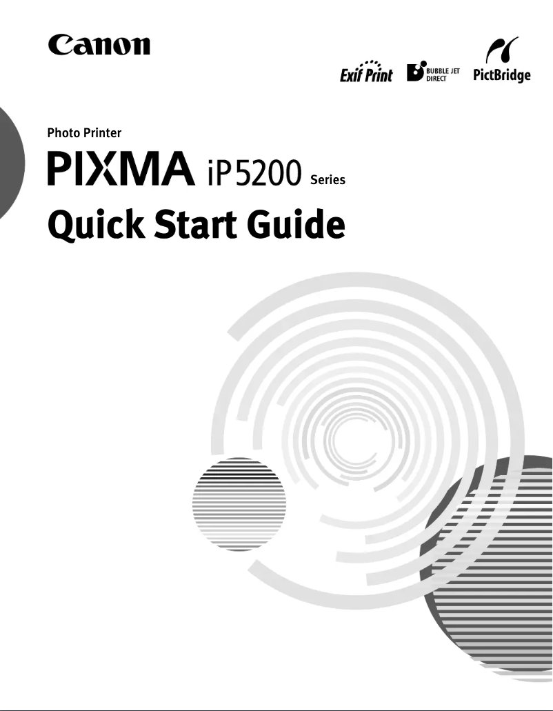Page 1 de la notice Guide de démarrage rapide Canon Pixma iP5200