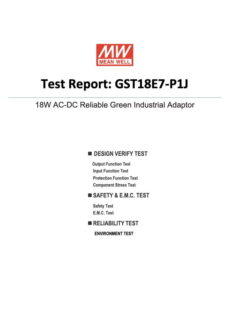 Page n°1 - Fiche technique Mean Well GST18E07-P1J