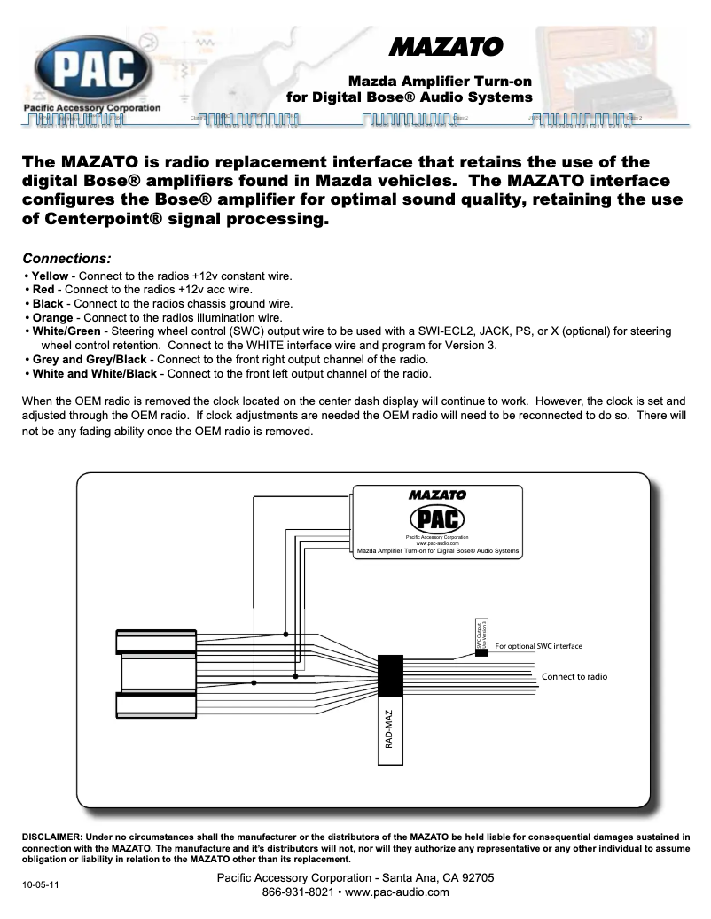 Imagen de la primera página del manual del dispositivo MAZATO