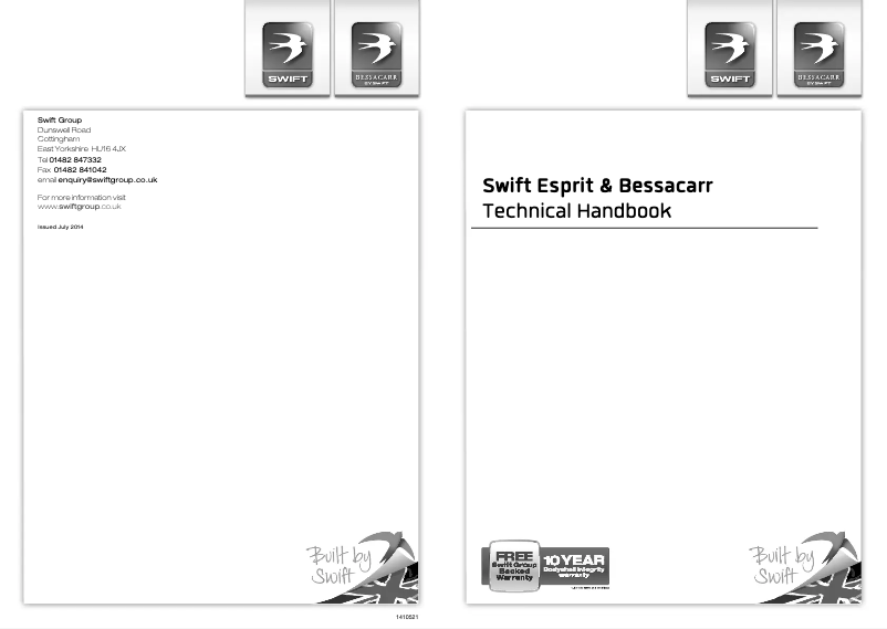 Image de la première page du manuel de l'appareil Bessacarr (2015)