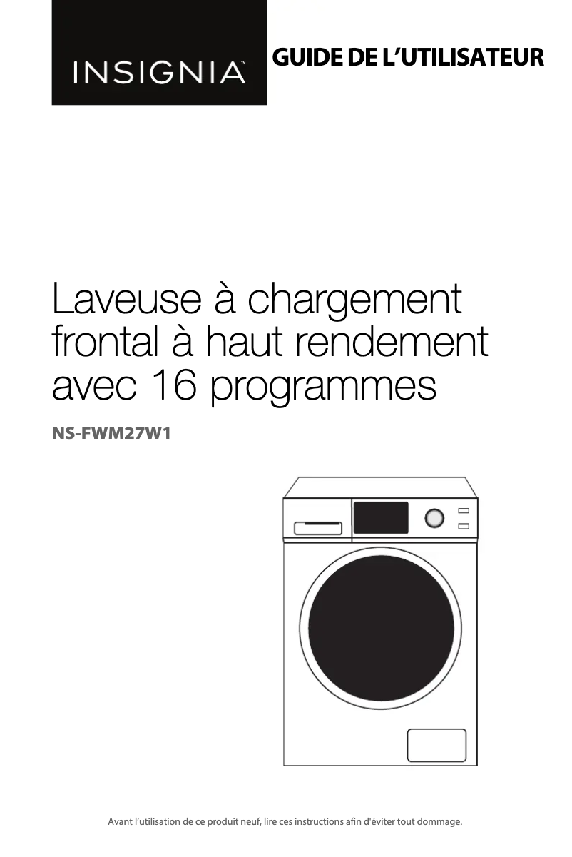 Page n°1 - Manuel utilisateur Insignia NS-FWM27W1