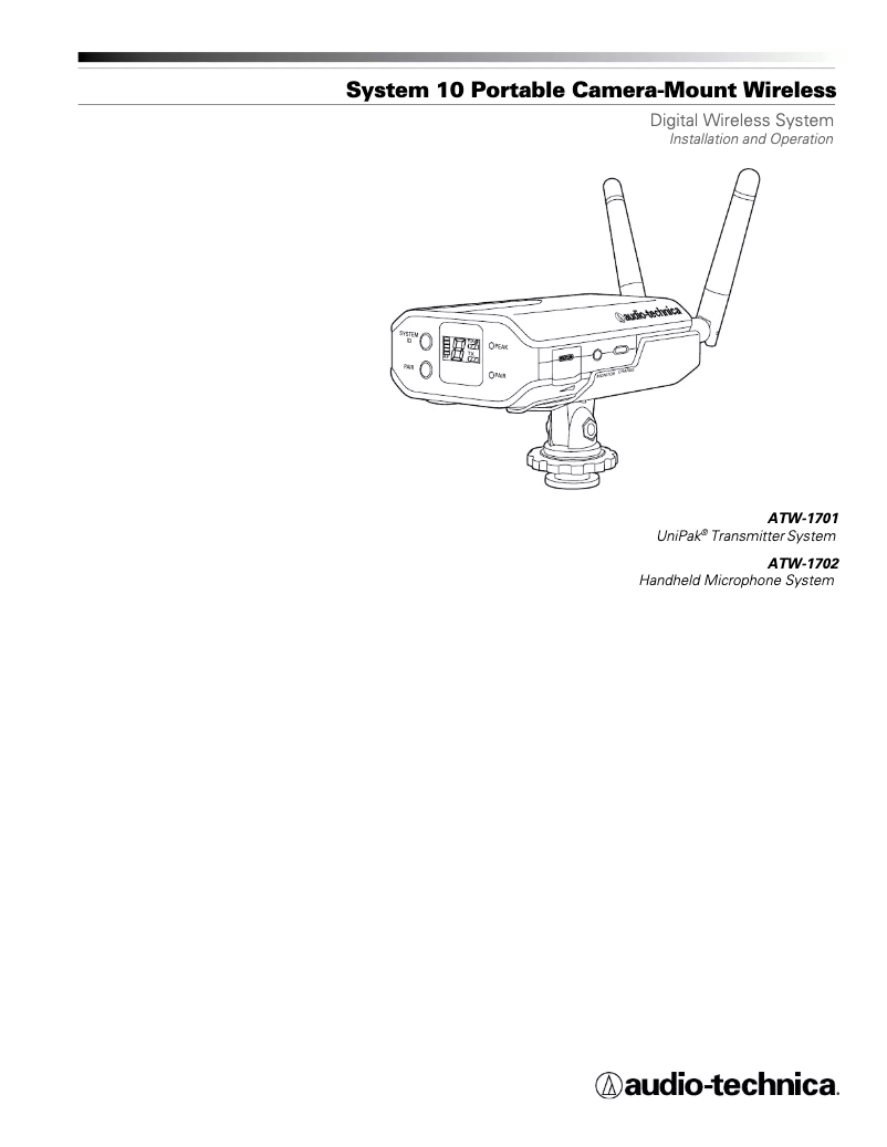 Page n°1 - Manuel utilisateur Audio-Technica ATW-1377