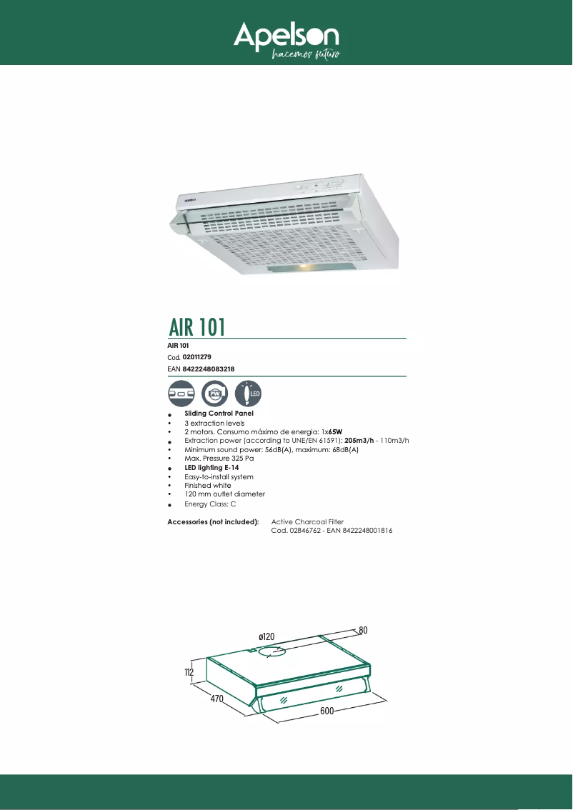 Page n°1 - Fiche technique Apelson AIR 101