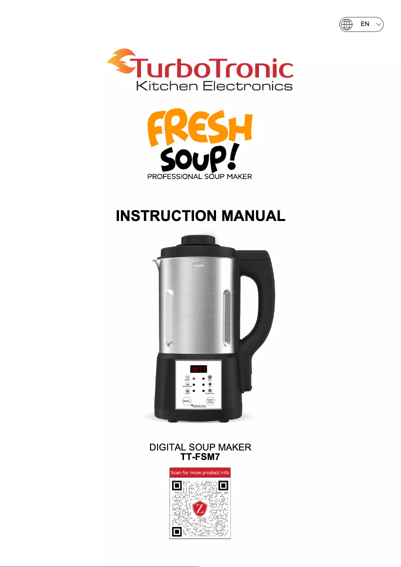 Page n°1 - Manuel utilisateur TurboTronic Fresh Soup TT-FSM7