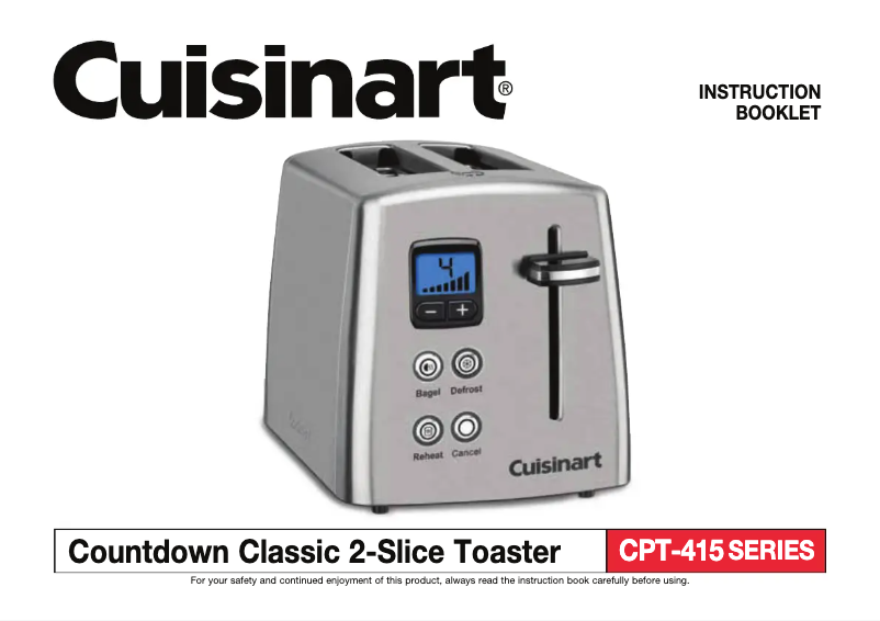 Page 1 de la notice Manuel utilisateur Cuisinart Countdown CPT-415