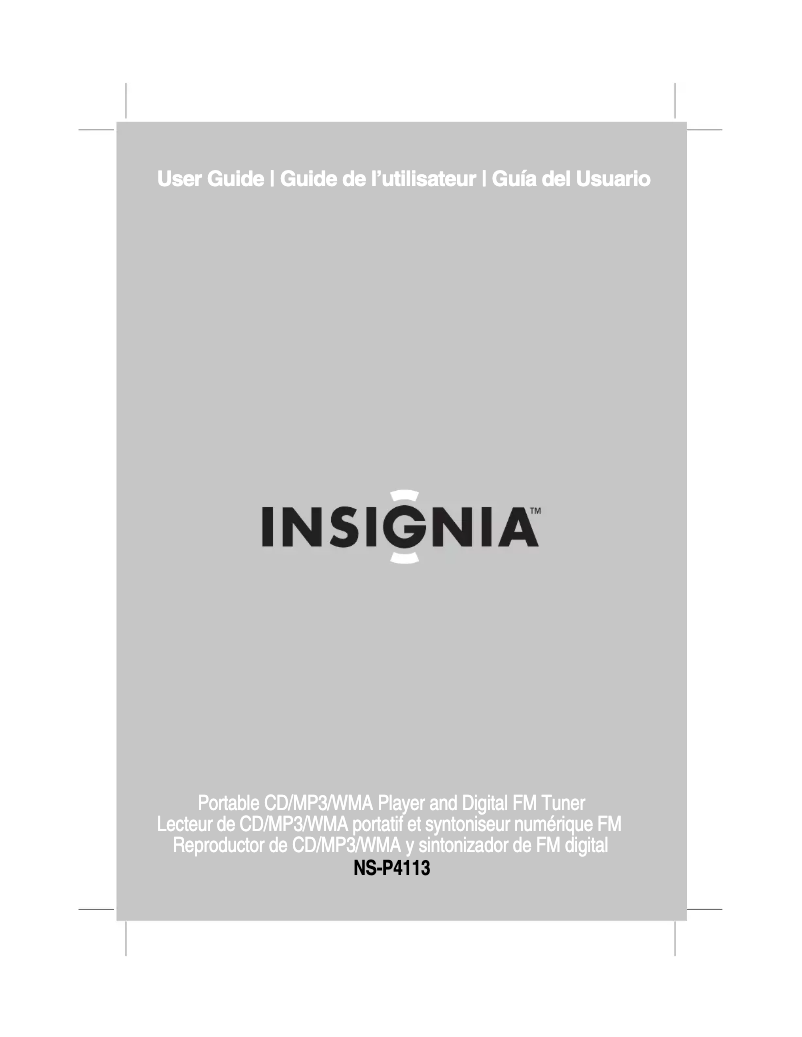 Page n°1 - Manuel utilisateur Insignia NS-P4113