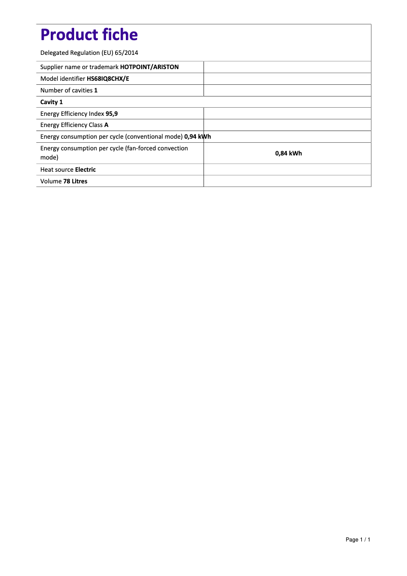 Página 1 del manual Manual de usuario Hotpoint HS68IQ8CHX