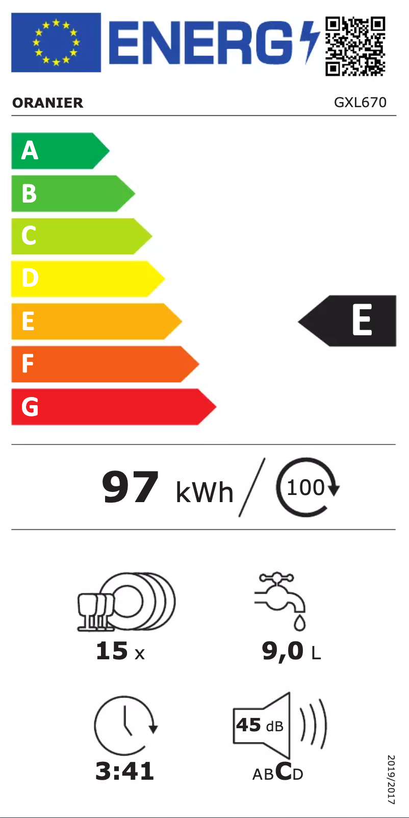 Page 1 de la notice Manuel utilisateur Oranier GXL670