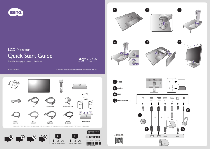Page n°1 - Guide de démarrage rapide BenQ SW270C