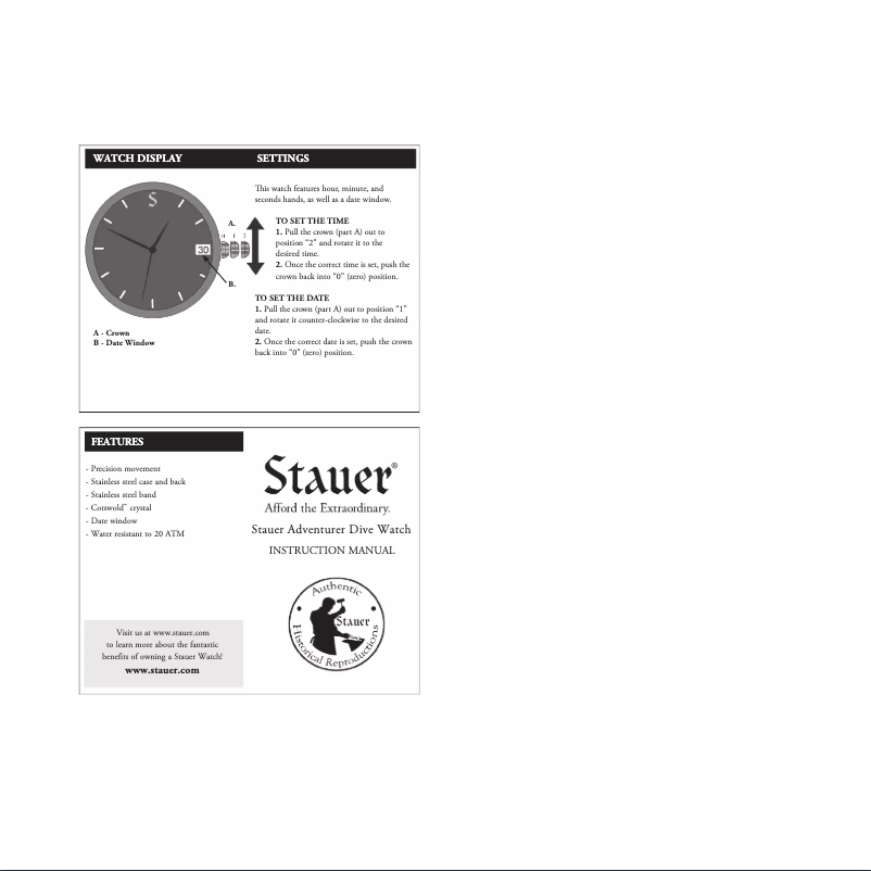 Page 1 de la notice Manuel utilisateur Stauer 35020