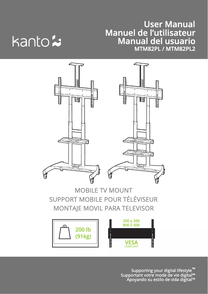 Page 1 de la notice Manuel utilisateur Kanto MTM82PL2