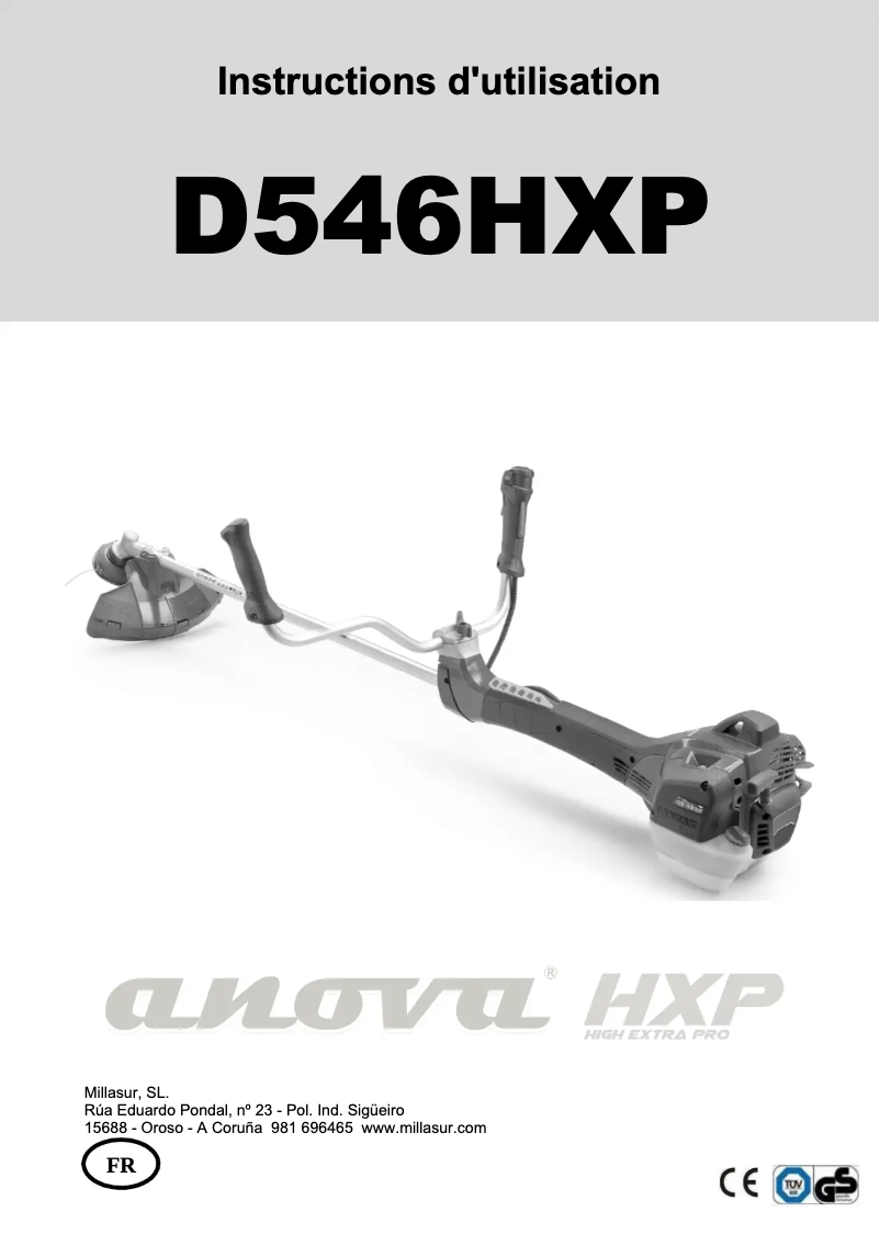 Image de la première page du manuel de l'appareil D546HXP