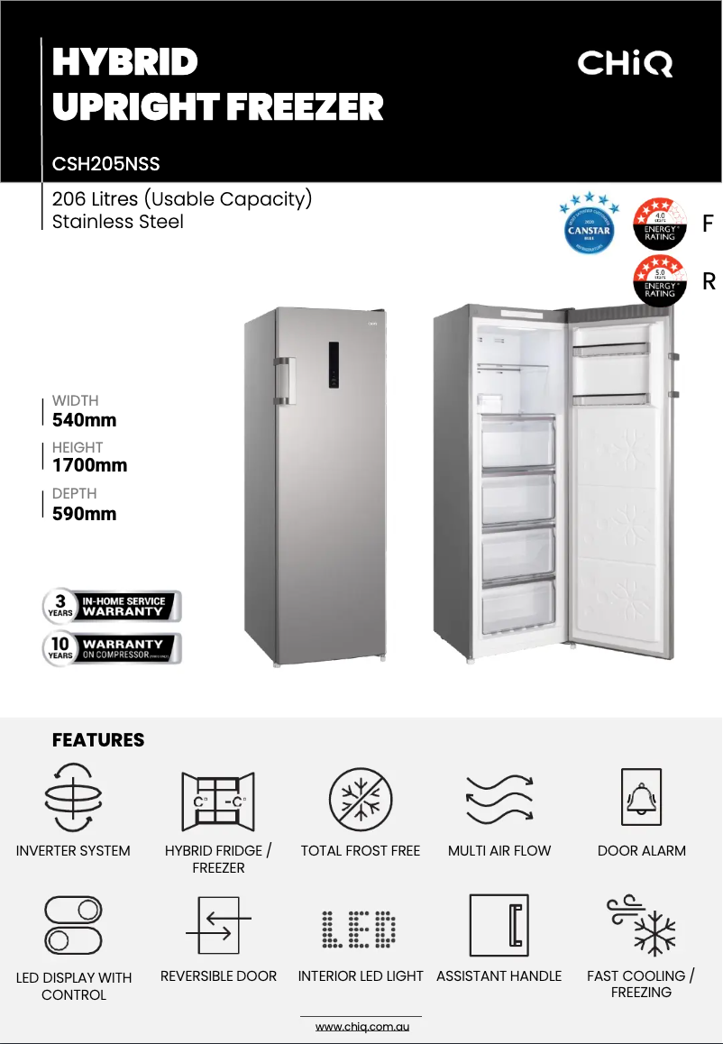 Page 1 de la notice Manuel utilisateur CHiQ CSH205NSS