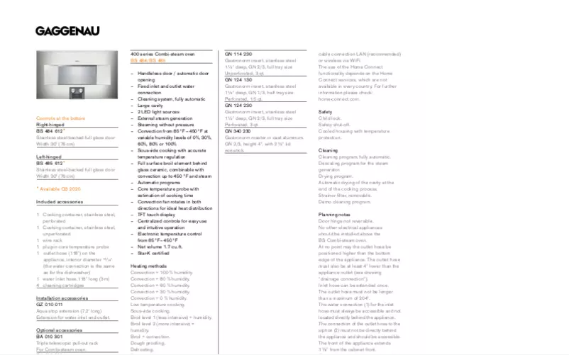 Image de la première page du manuel de l'appareil BS485611