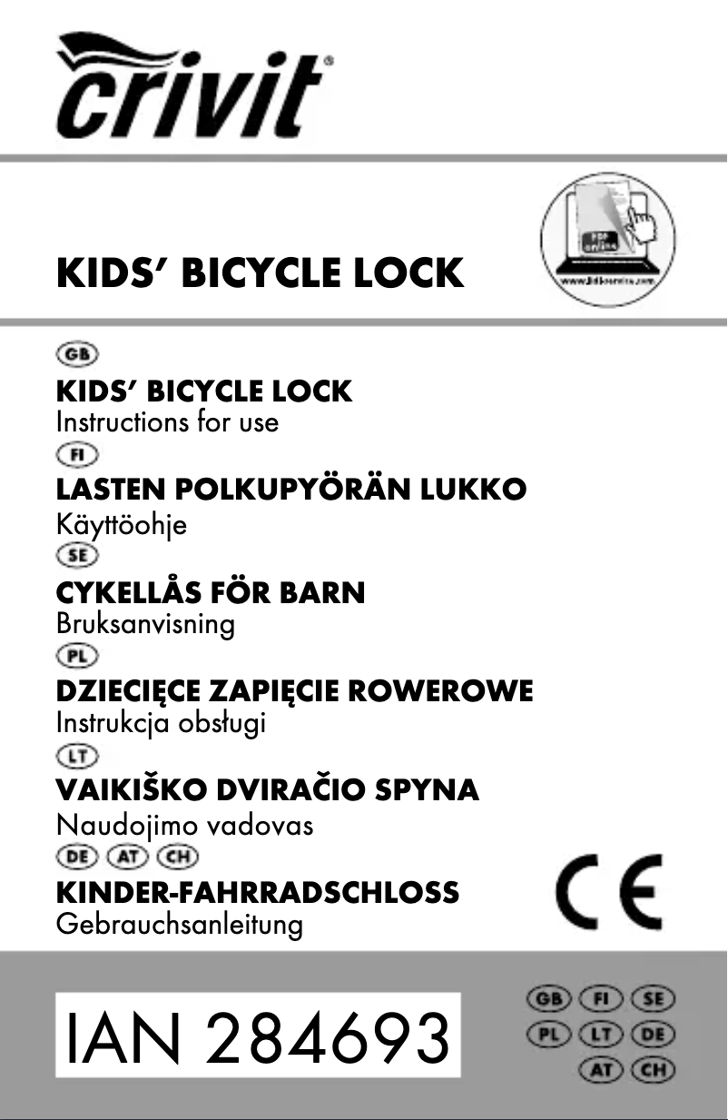 Page 1 de la notice Manuel utilisateur Crivit IAN 284693