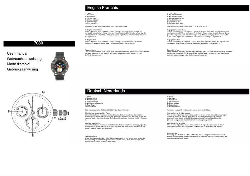 Page n°1 - Manuel utilisateur Davis 7080
