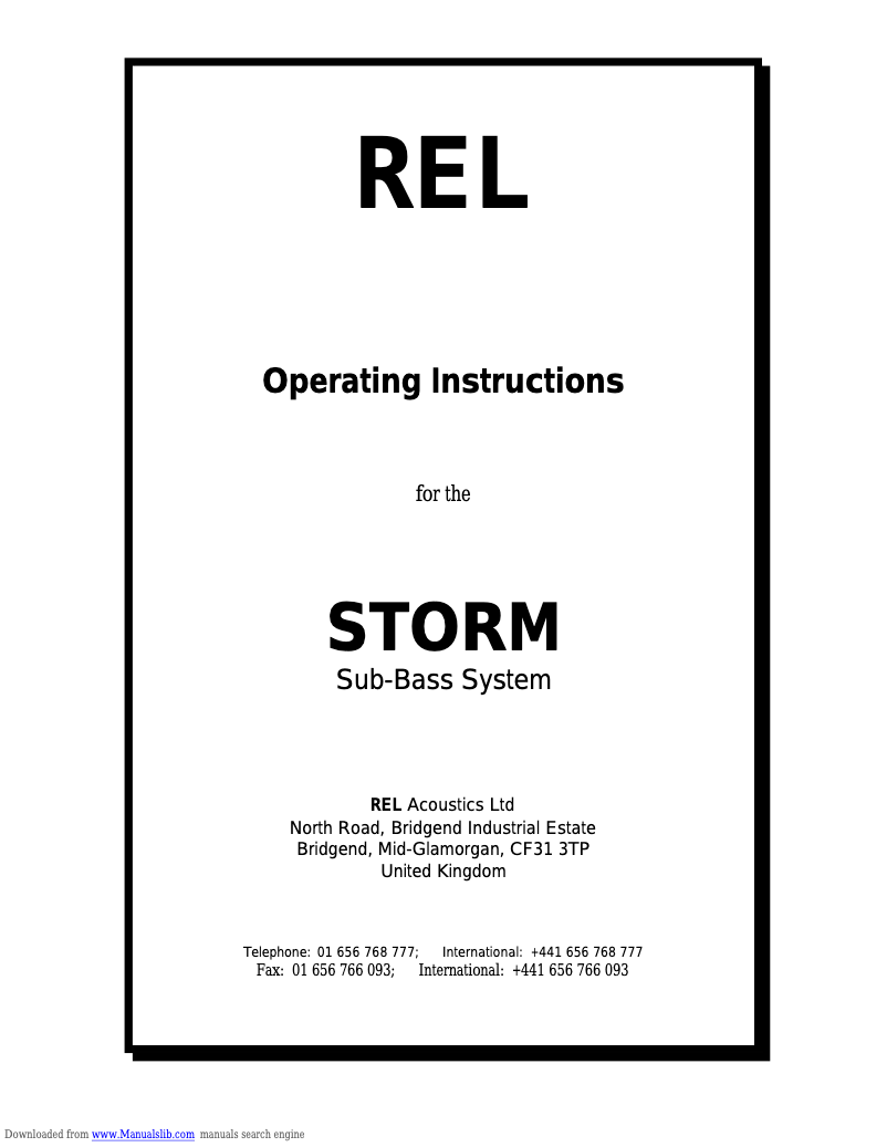 Image de la première page du manuel de l'appareil Storm