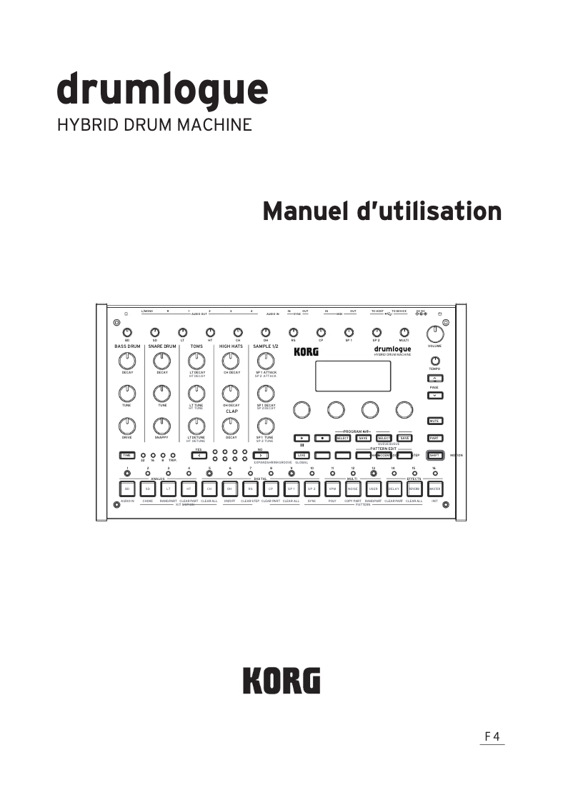 Page 1 de la notice Manuel utilisateur Korg Drumlogue