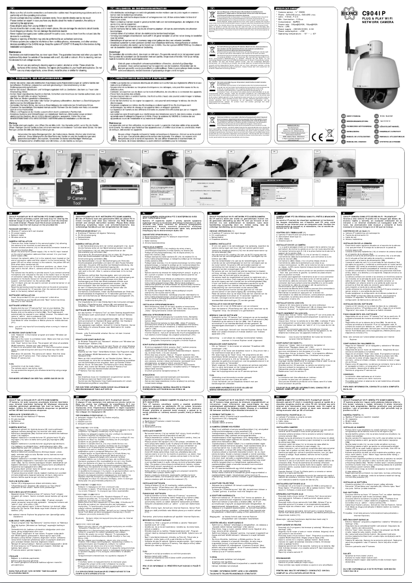 Page n°1 - Manuel utilisateur Elro C904IP