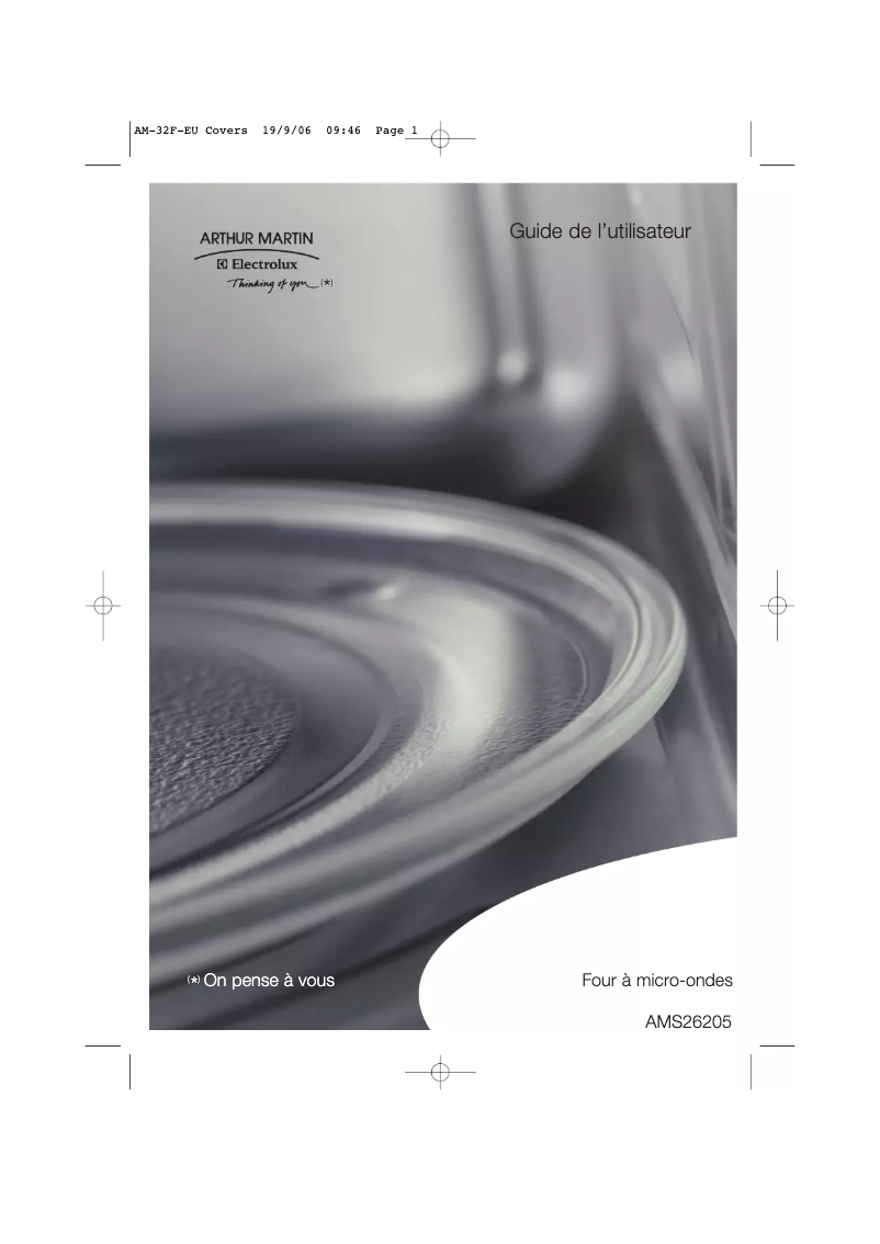 Page n°1 - Manuel utilisateur Arthur Martin-Electrolux AMS26205X