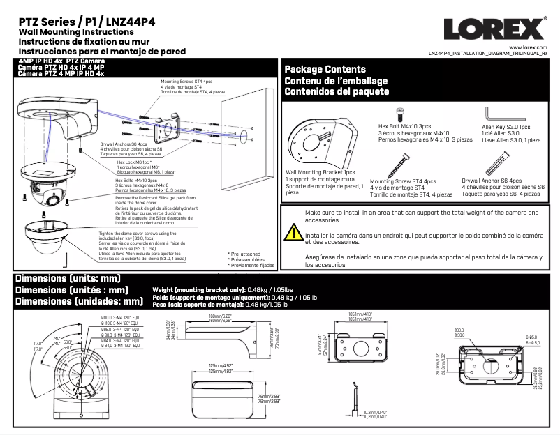 Page n°1 - Guide de démarrage rapide Lorex LNZ44P4B