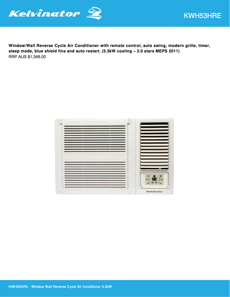Image de la première page du manuel de l'appareil KWH53HRE