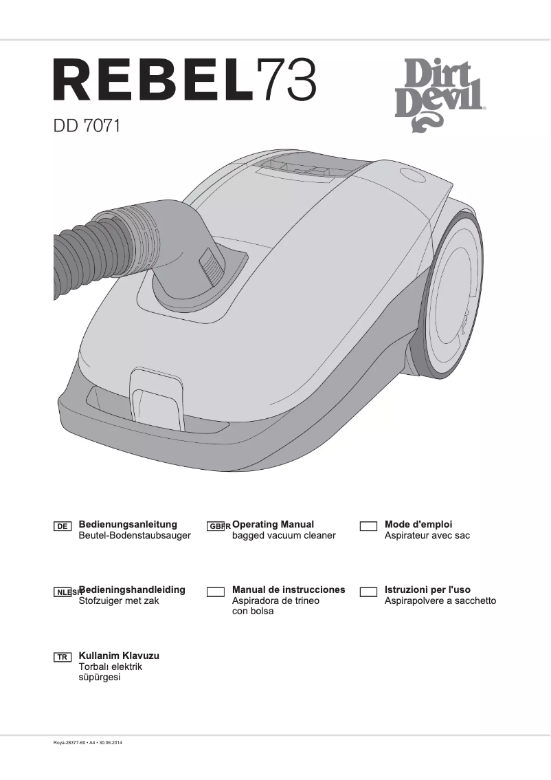Page n°1 - Manuel utilisateur Dirt Devil Rebel 73 HF