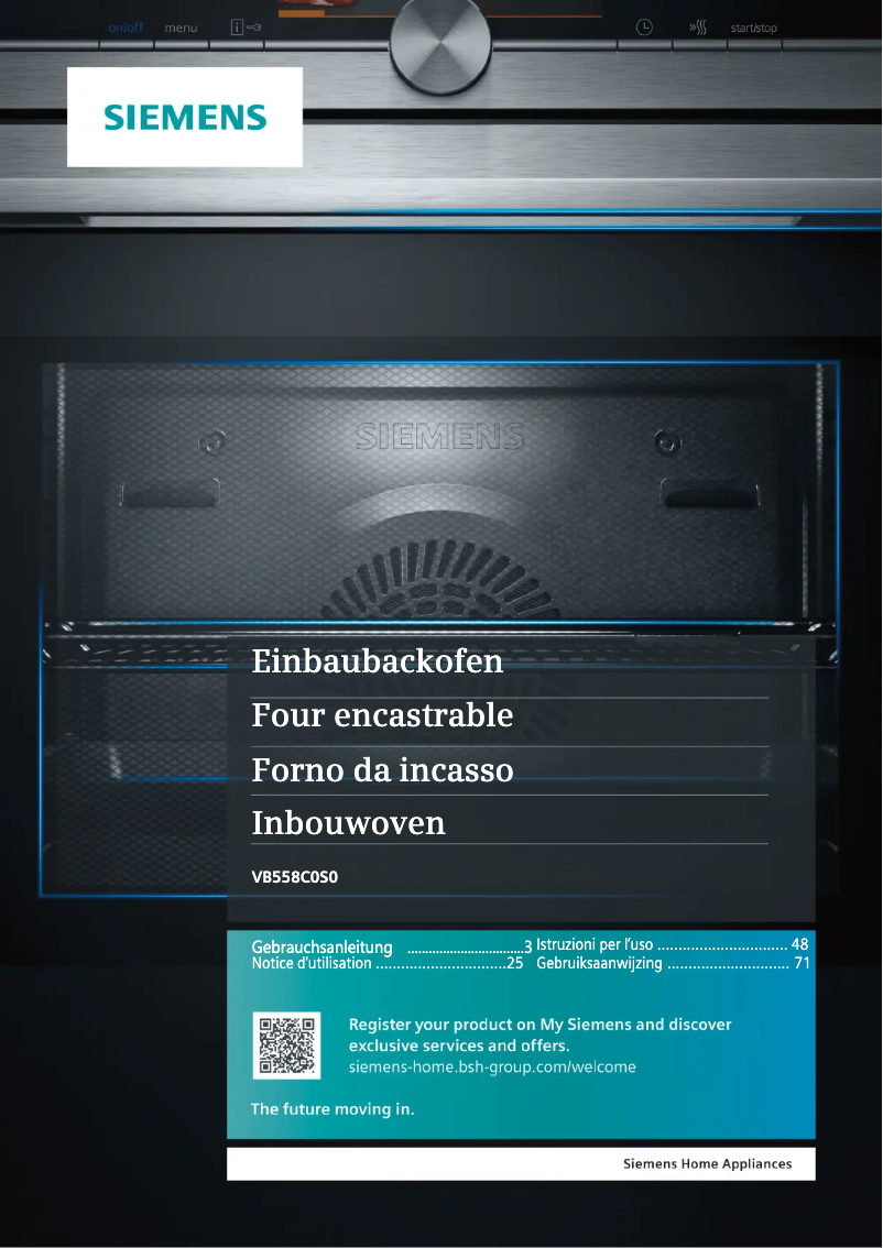 Page n°1 - Manuel utilisateur Siemens iQ500 VB558C0S0