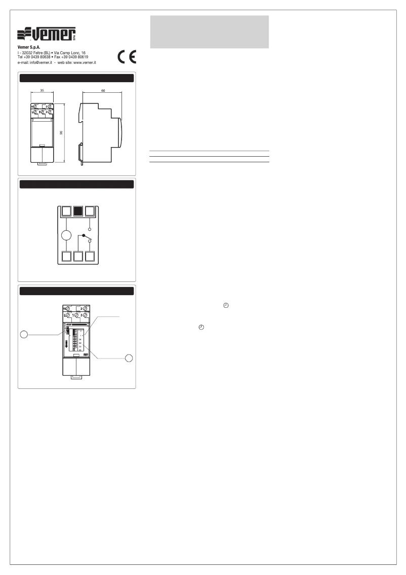 Page 1 de la notice Manuel utilisateur Vemer BIO-W