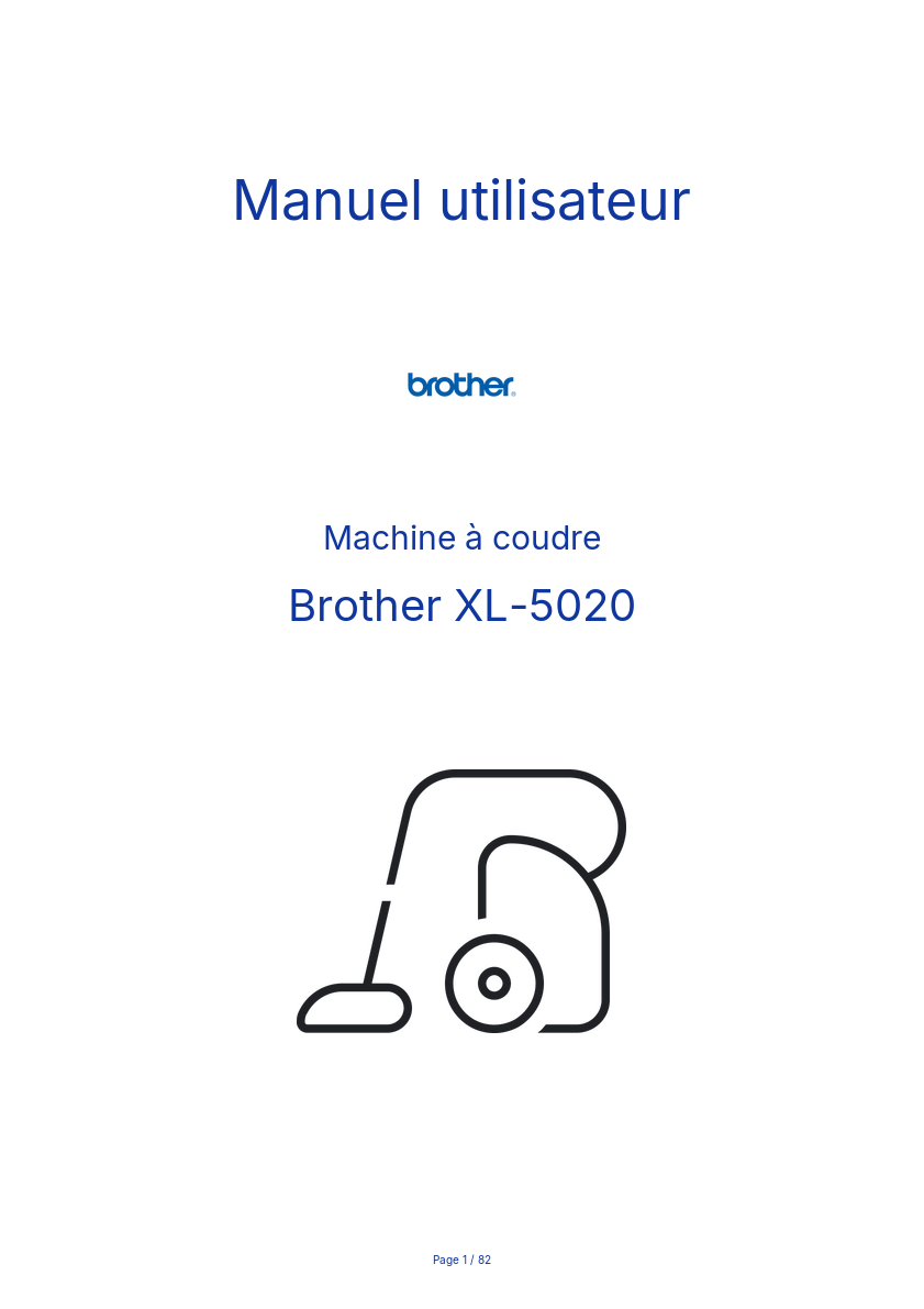 Page n°1 - Manuel utilisateur Brother XL-5020