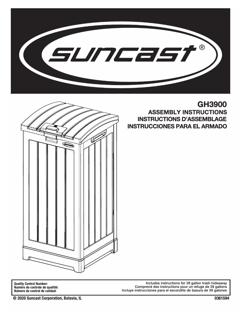 Page 1 de la notice Manuel utilisateur Suncast GH3900