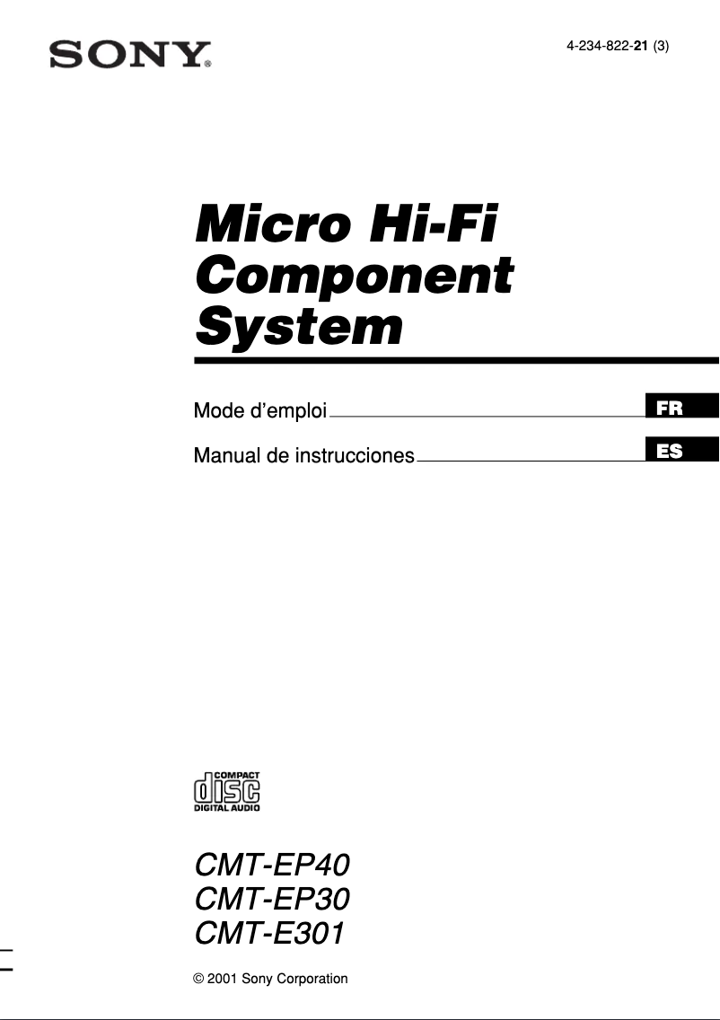 Page n°1 - Manuel utilisateur Sony CMT-E301