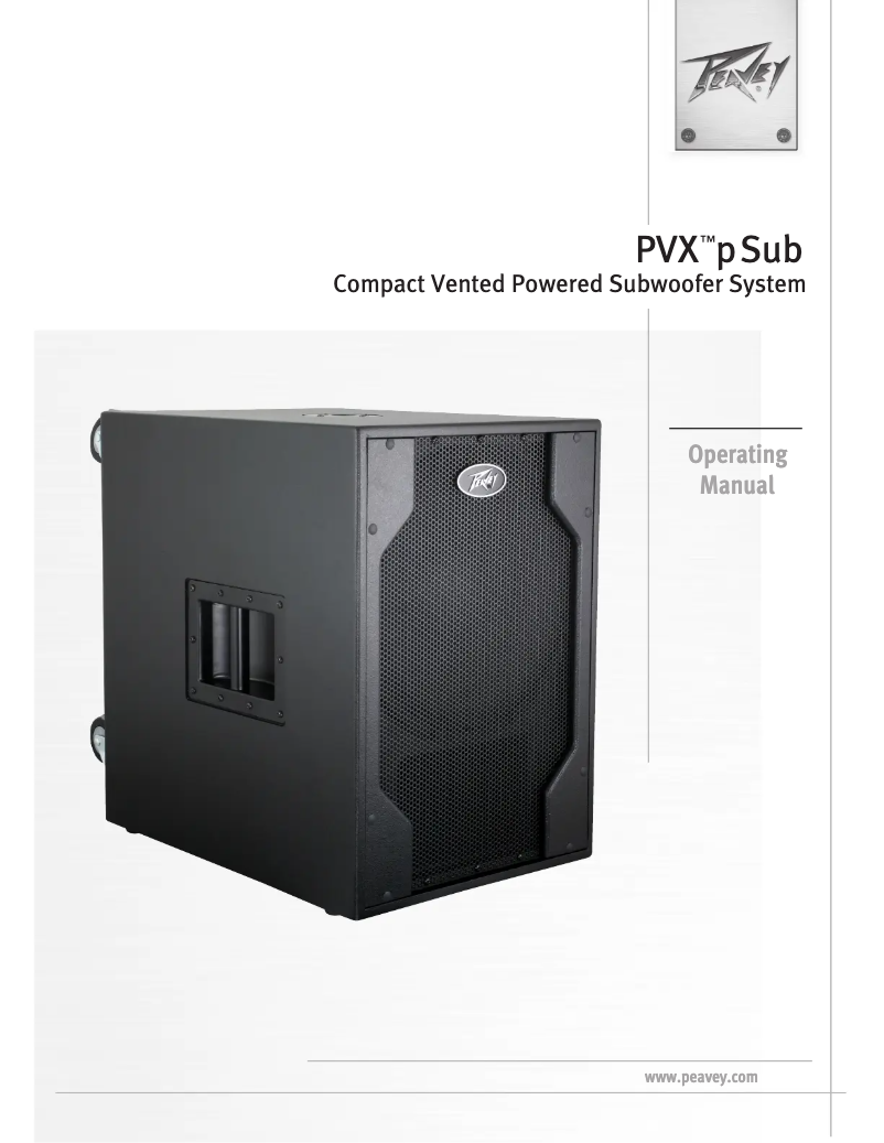 Image de la première page du manuel de l'appareil PVXp Sub