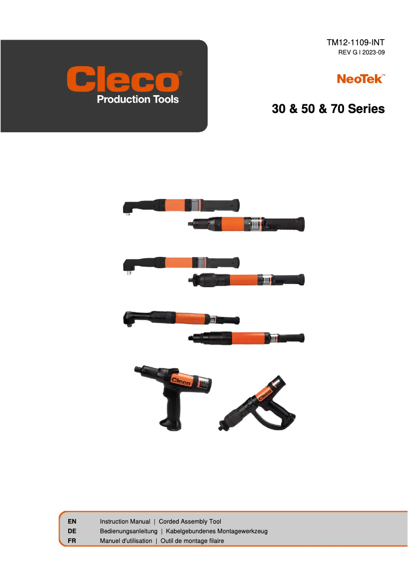 Page n°1 - Manuel utilisateur Cleco 30EAR12S131