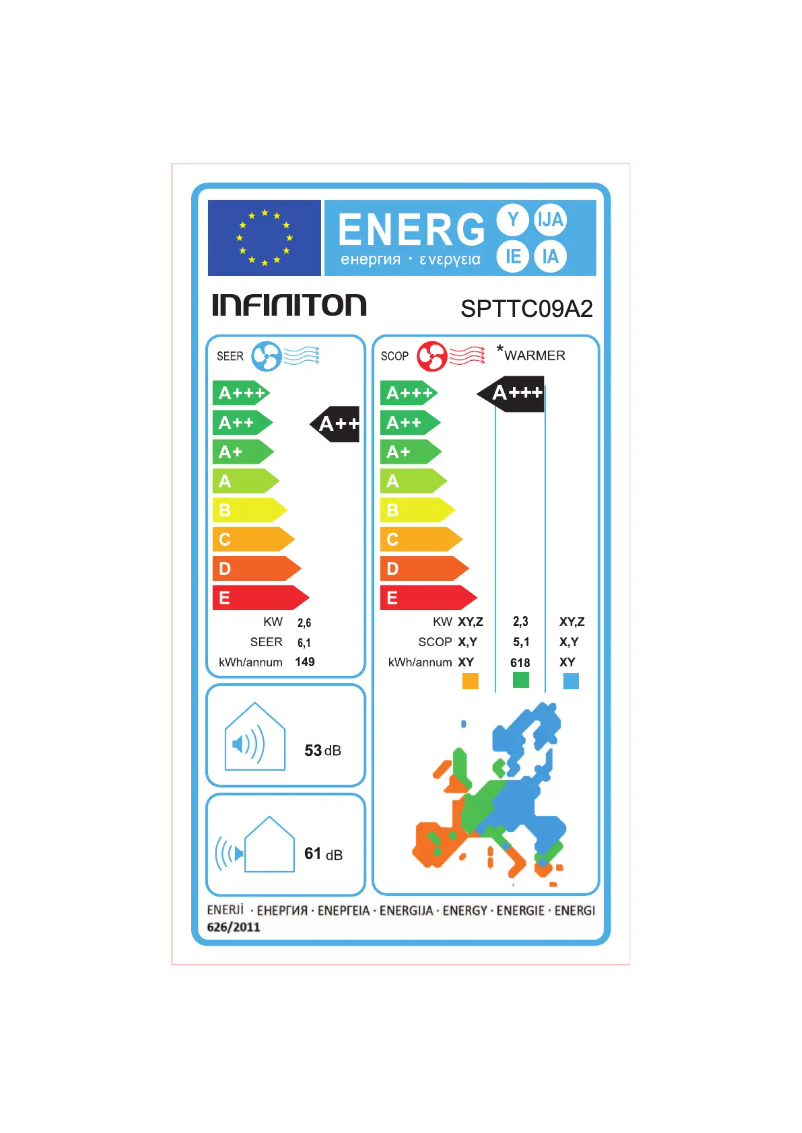 Page n°1 - Label énergétique Infiniton SPTTC09A2
