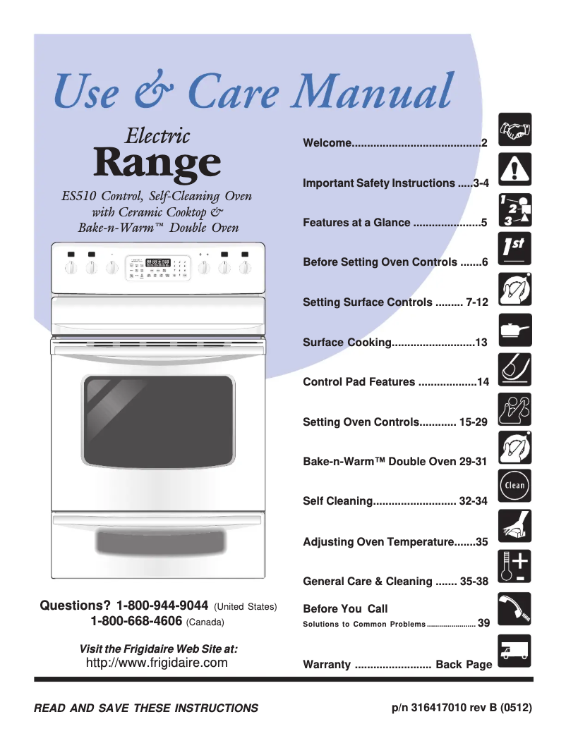 Page 1 de la notice Manuel utilisateur Frigidaire GLEFM397DS