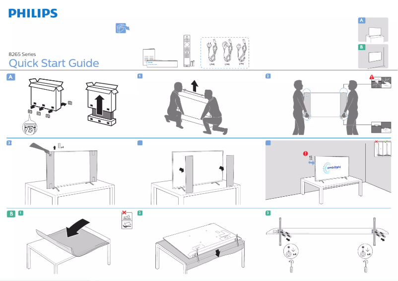 Page 1 of the manual Quick Start Guide Philips 86PUT8265