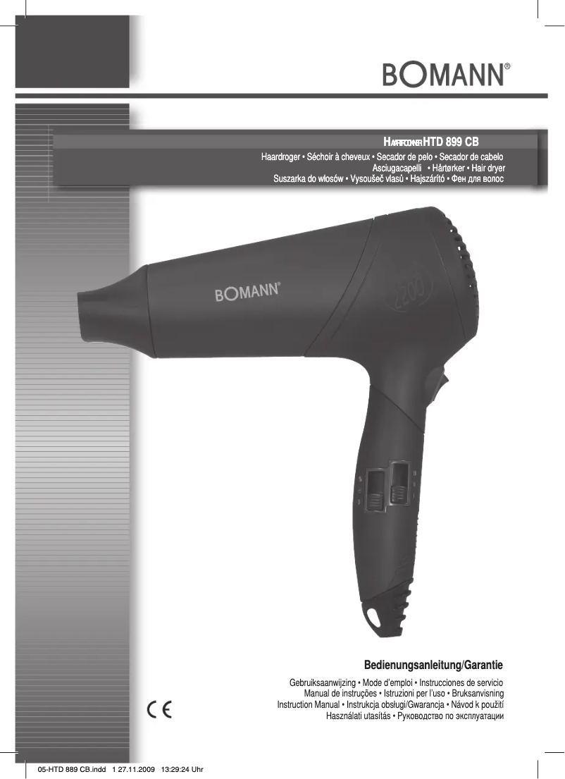 Page 1 de la notice Manuel utilisateur Bomann HTD 899 CB