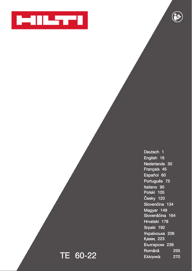 Página 1 del manual Manual de usuario Hilti TE 60-22