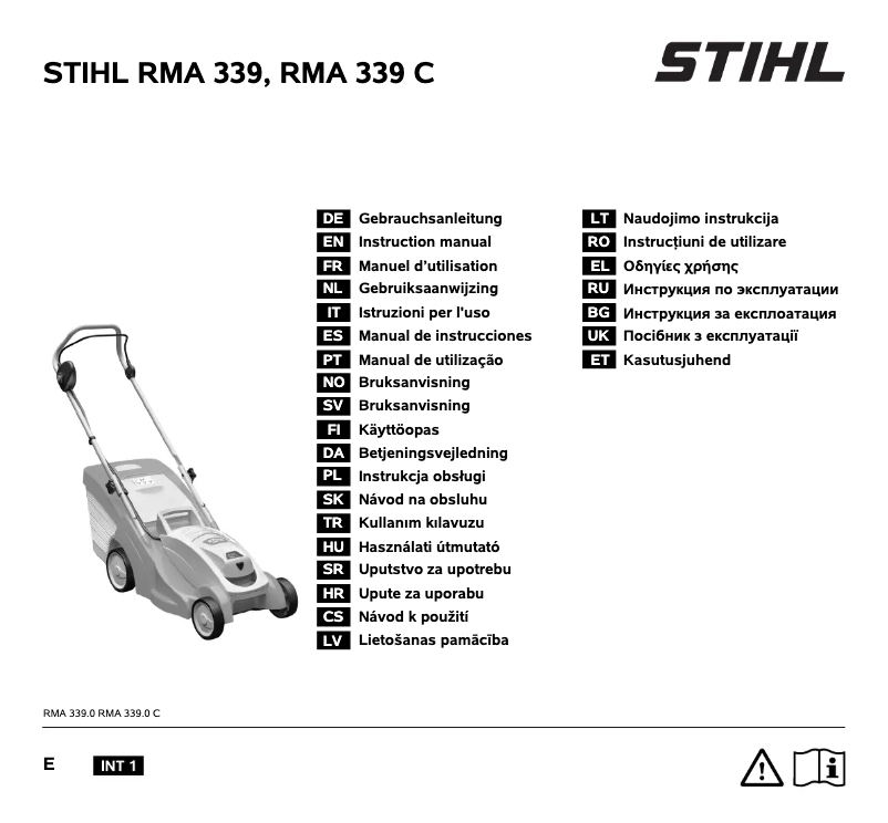 Page 1 de la notice Manuel utilisateur Stihl RMA 339 C