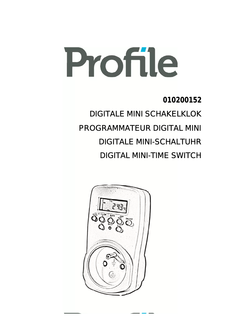 Page 1 de la notice Manuel utilisateur Profile Digital 010200152