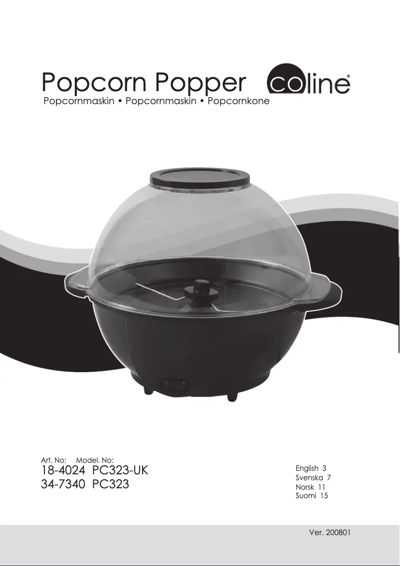 Page 1 de la notice Manuel utilisateur Coline PC323