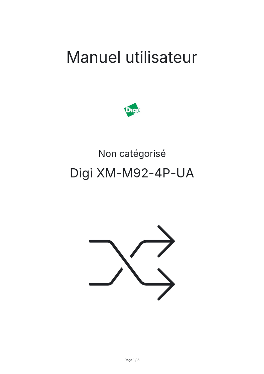 Page n°1 - Manuel utilisateur Digi XM-M92-4P-UA