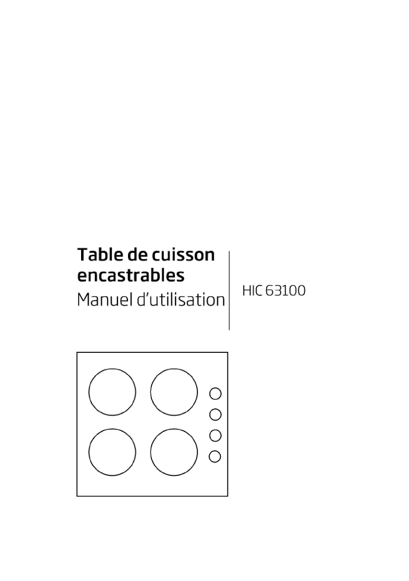 Page n°1 - Mode d'emploi Beko HIC 63100