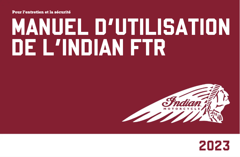 Page 1 de la notice Manuel utilisateur Indian FTR Sport (2023)